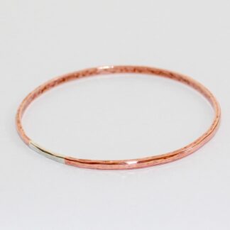 Copper bangle with silver band