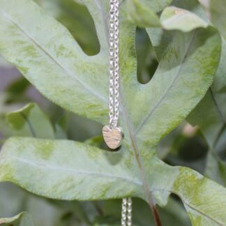 Silver textured heart pendant necklace