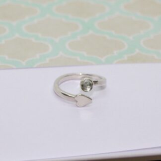 Silver wrap around ring with green amethyst