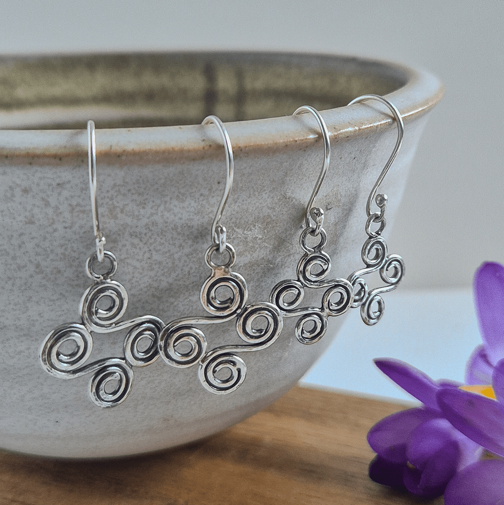 Double Spiral Earrings Handcrafted in Sterling Silver - Image 7