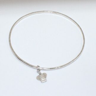 Sterling silver bangle with Angel charm
