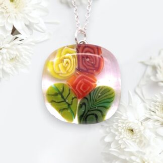 Handmade Glass Pendant featuring Roses