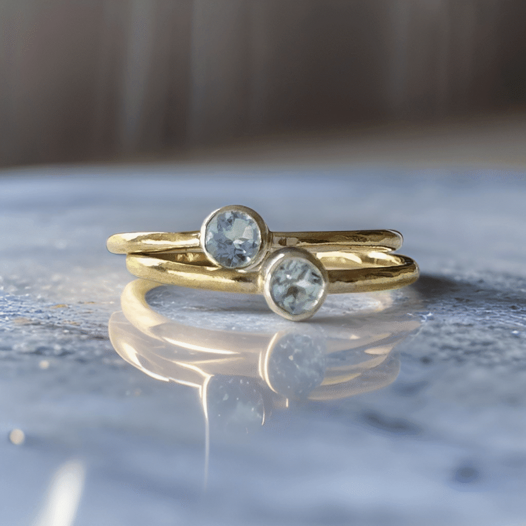 Gold Aquamarine Ring - Image 3