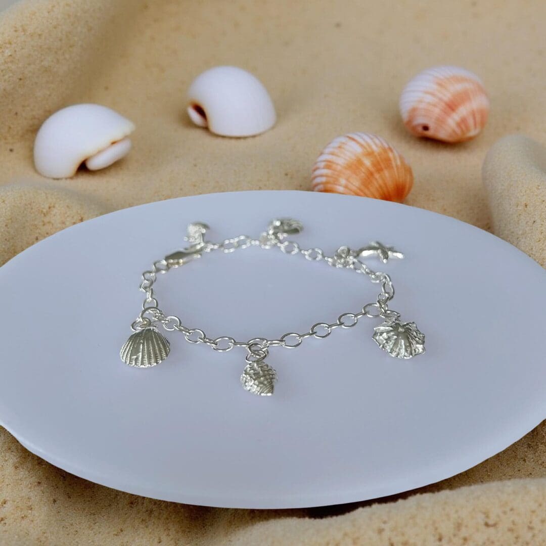 Silver Seashell Charm Bracelet - Image 2