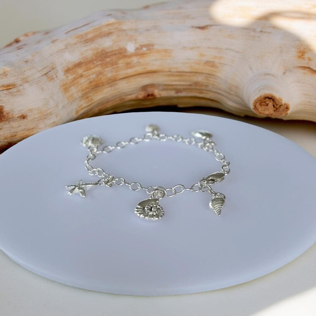 Silver Seashell Charm Bracelet - Image 3