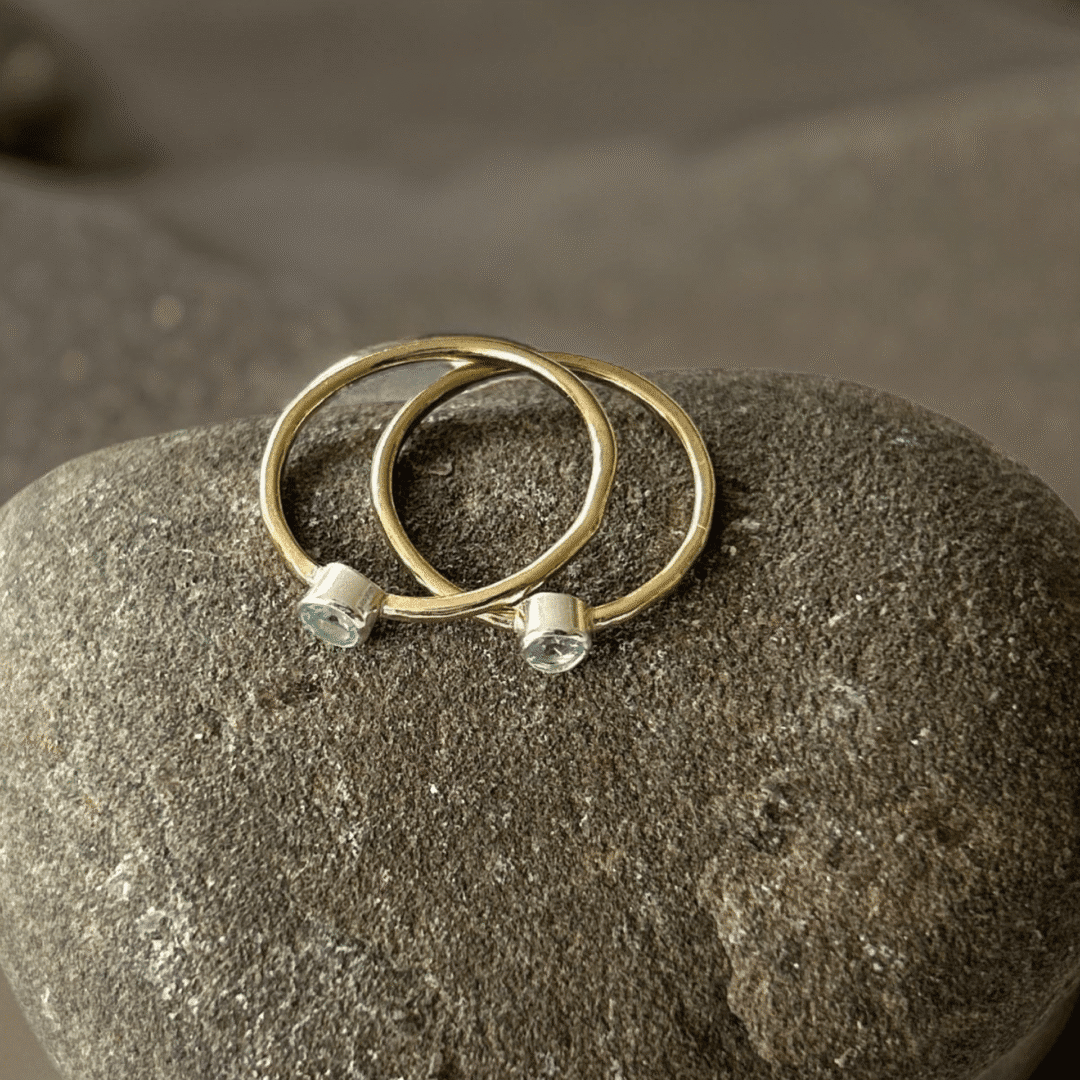Gold Aquamarine Ring - Image 2