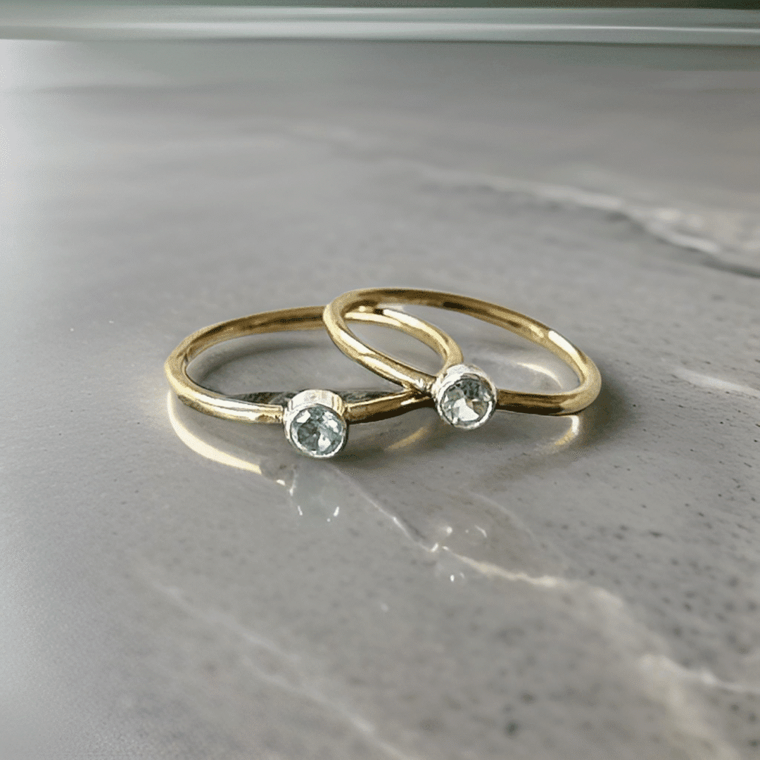 Gold Aquamarine Ring - Image 5