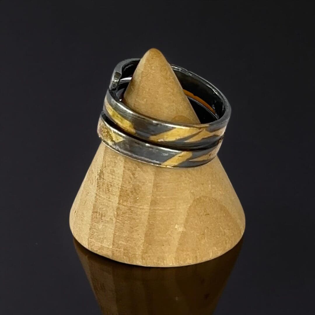 Silver And Gold Patina Wrap Ring - Image 4