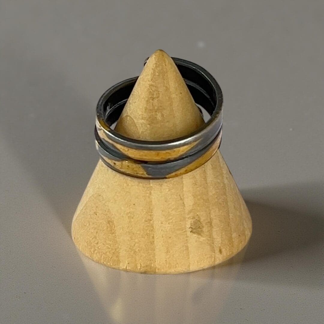 Silver And Gold Patina Wrap Ring - Image 3