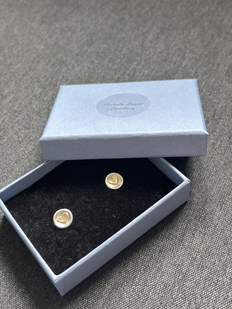 Gold Heart Round Studs - Image 8