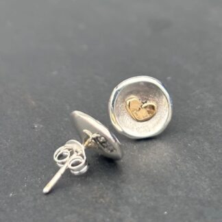 Gold Heart Round Studs