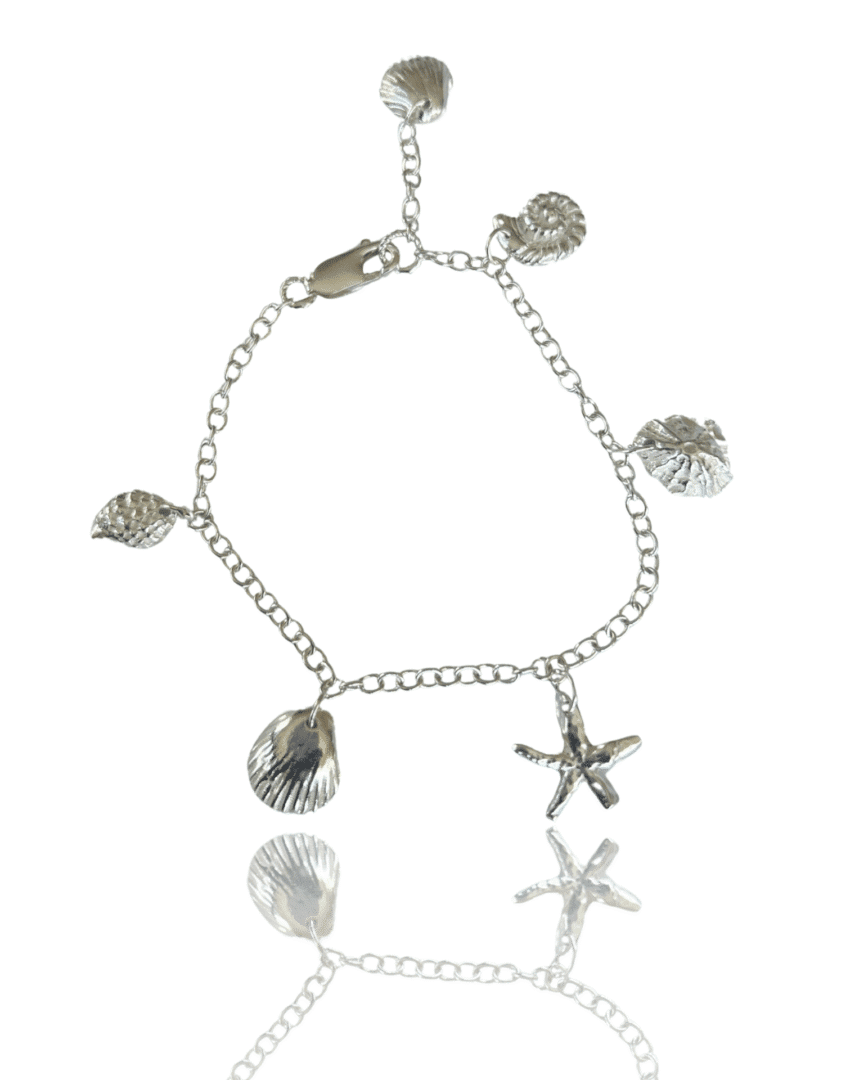 Silver Seashell Charm Bracelet - Image 4