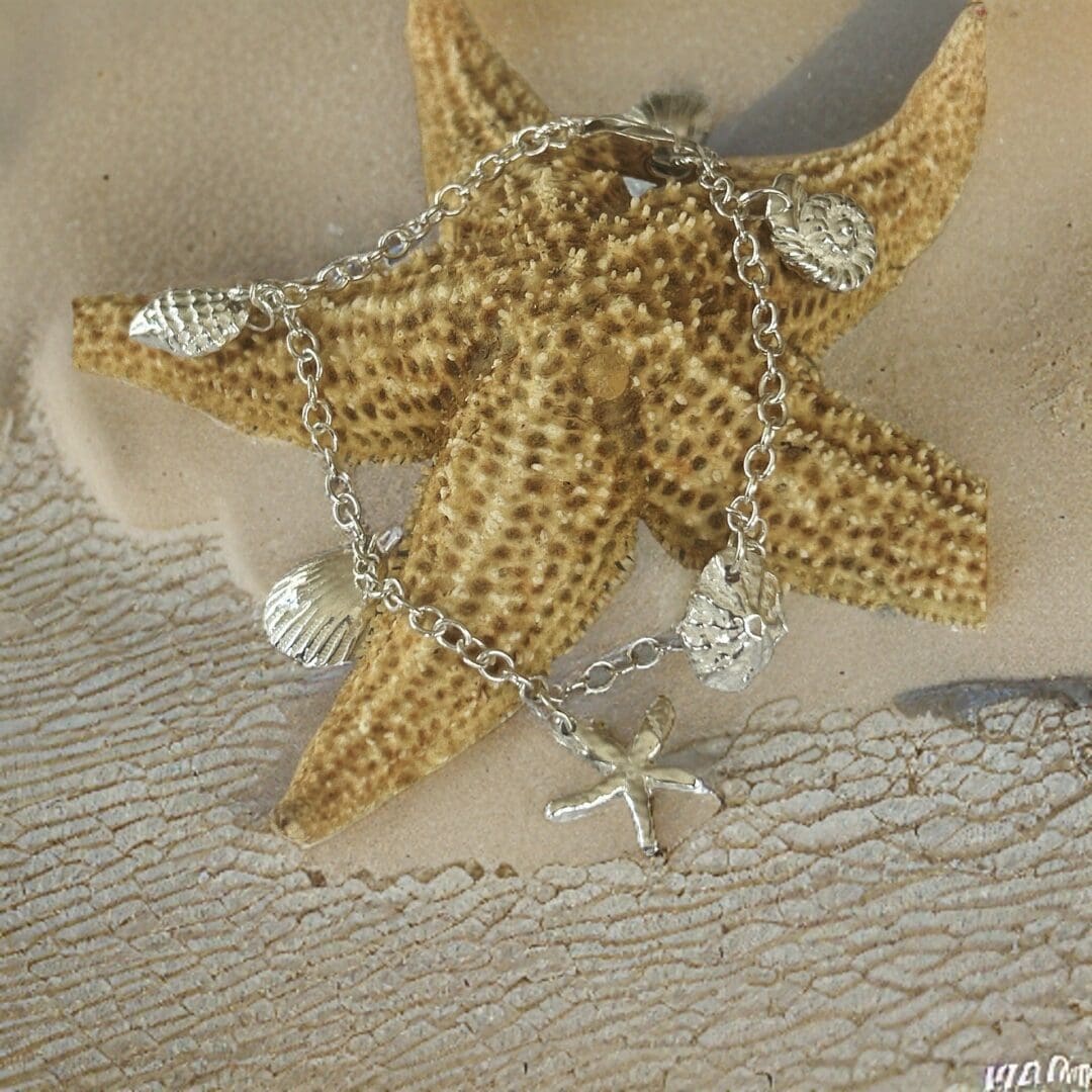 Silver Seashell Charm Bracelet