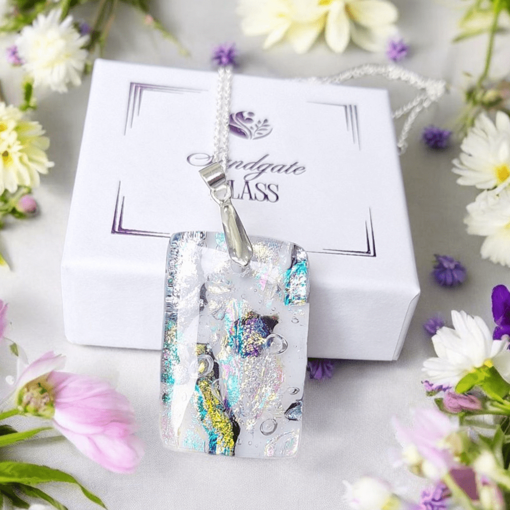 Dichroic Glass Necklace – Handmade Gift for Her - Image 7