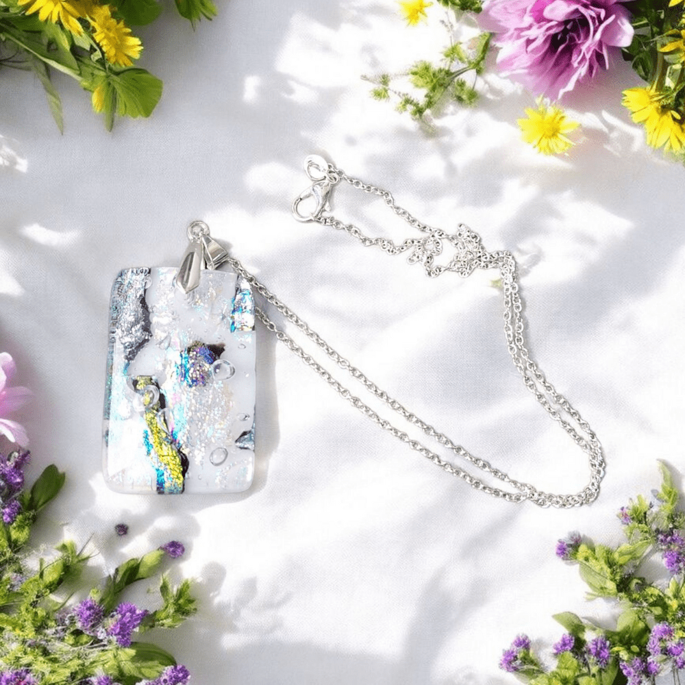 Dichroic Glass Necklace – Handmade Gift for Her - Image 6