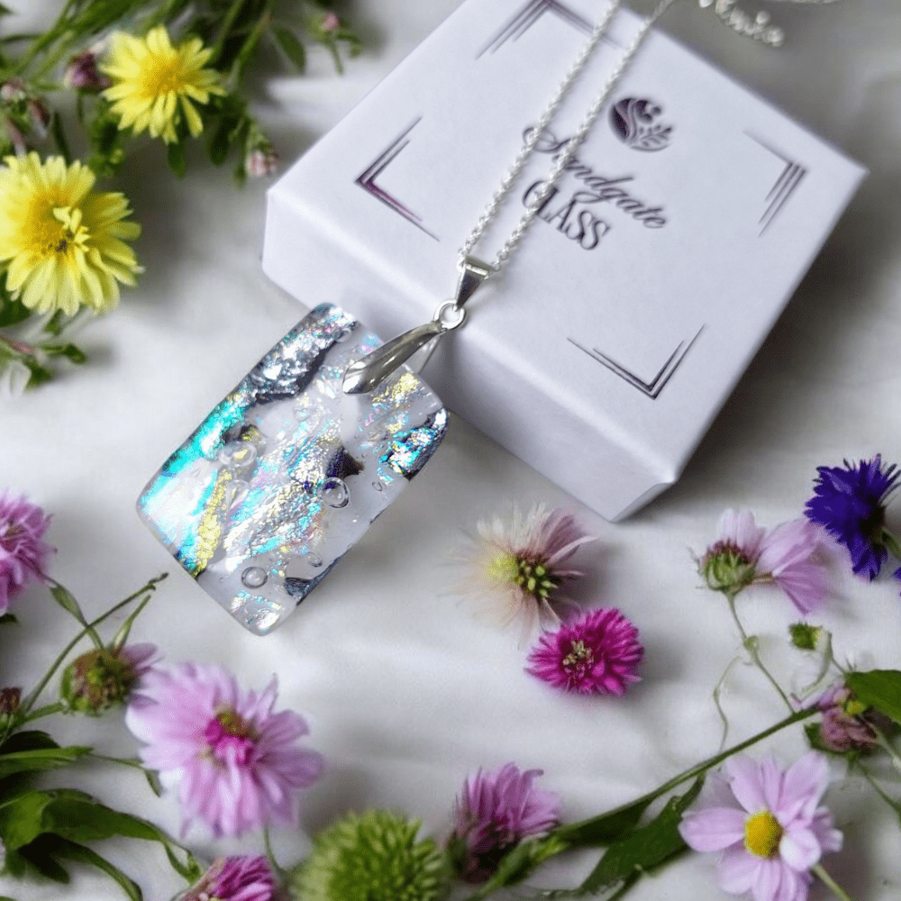 Dichroic Glass Necklace – Handmade Gift for Her - Image 5