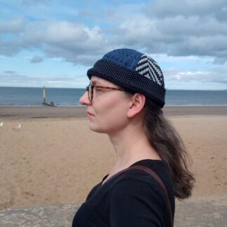 reversible, multi-wear patchwork beanie cap