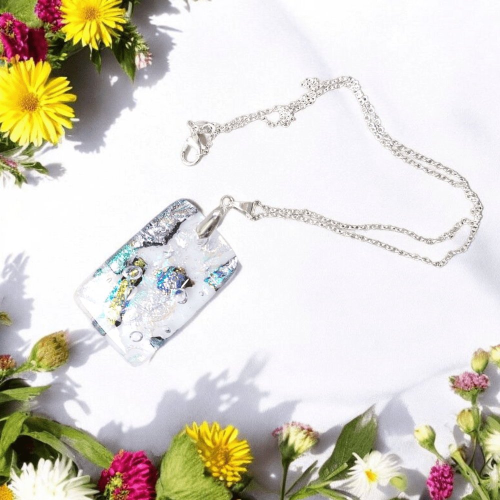 Dichroic Glass Necklace – Handmade Gift for Her - Image 4
