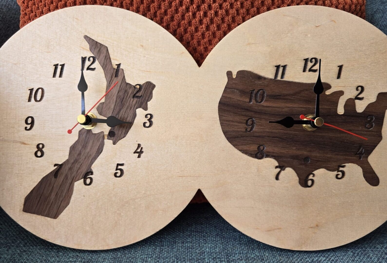 Custom Dual Time Zone Wall Clock with Country Choice - Image 6