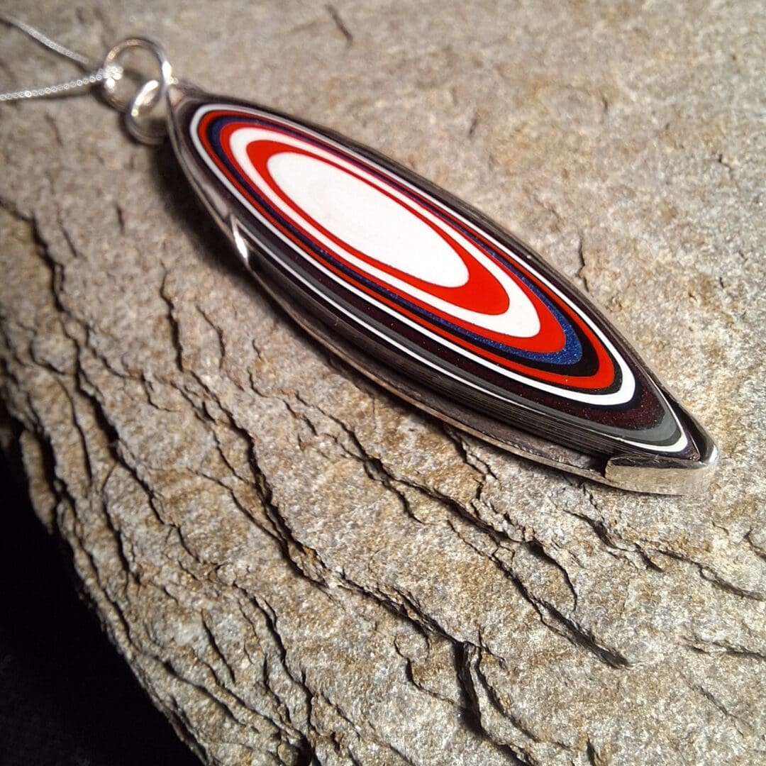 Fordite and Silver Pendant - Image 2