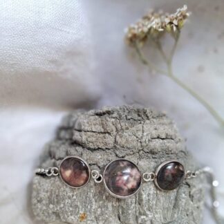 Adjustable stainless steel slider bracelet - Midnight bloom collection