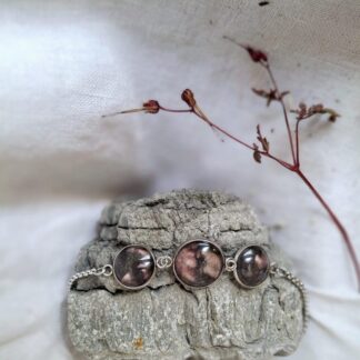 Adjustable stainless steel slider bracelet - Midnight bloom collection