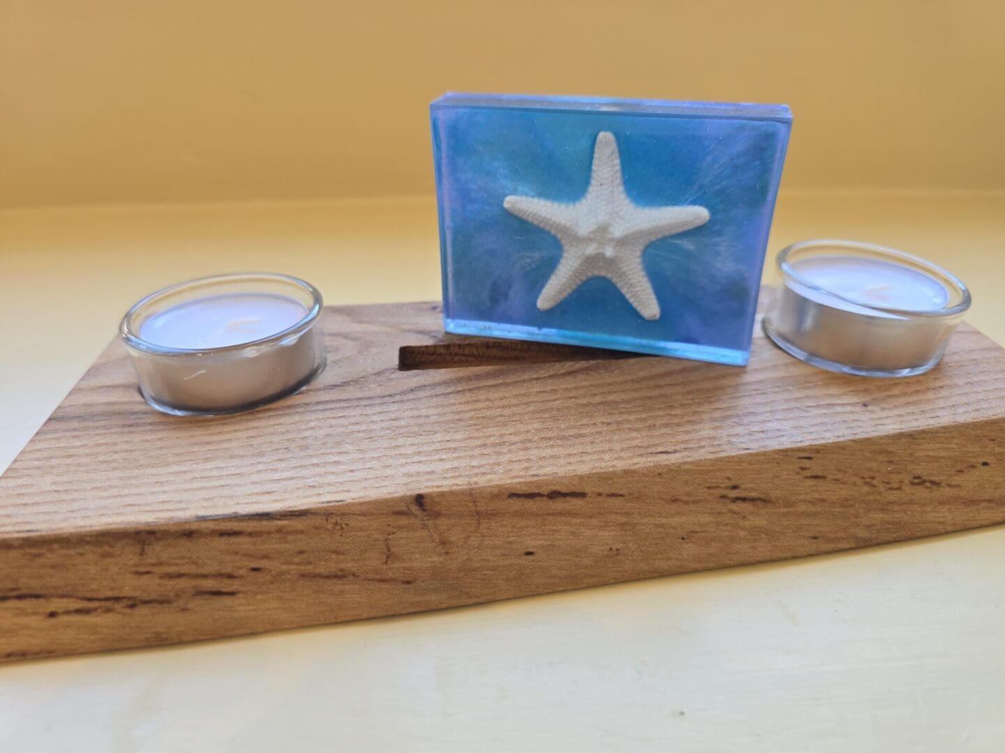 Handmade Starfish Tealight Holder with Resin Inlay
