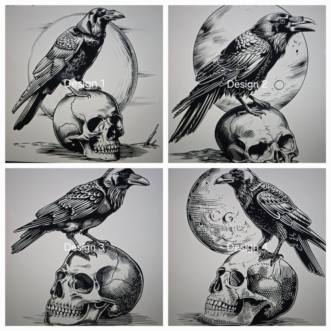 Gothic Coffin Wall Clock with Raven Engraving - Image 6