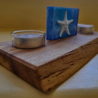 Starfish Resin Tealight Holder on Elm base
