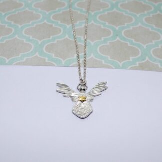 Silver Angel of Stars pendant necklace