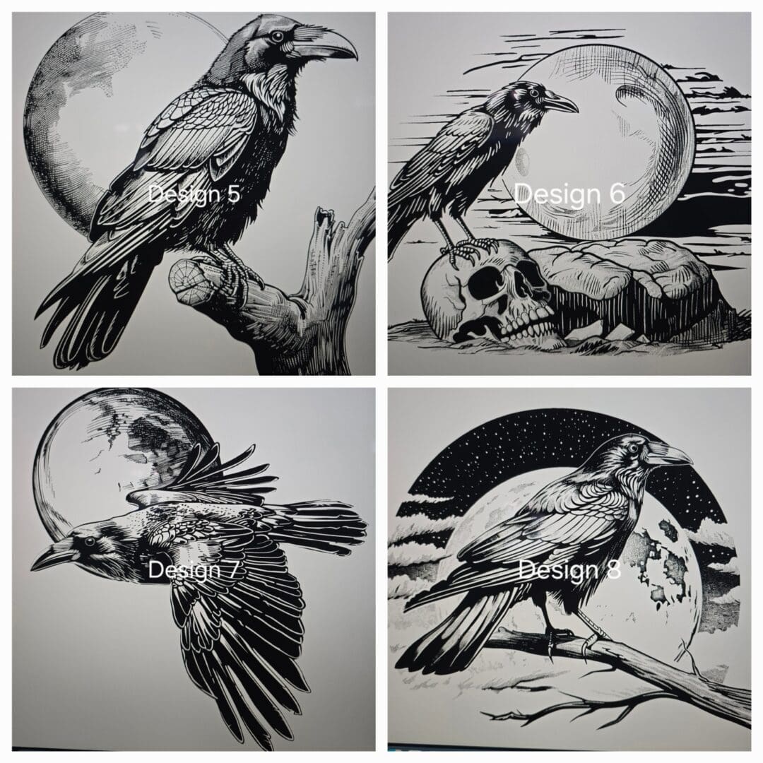 Gothic Coffin Wall Clock with Raven Engraving - Image 7