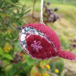 hand-stitched-burgundy-felt-and-fabric-bird-decoration