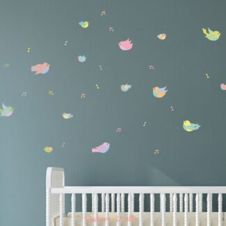 Flying bird wall sticker decoration in a nursery
