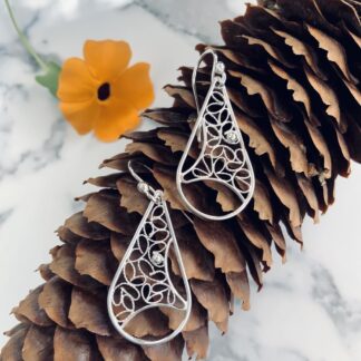 Dainty handmade sterling silver drop earrings