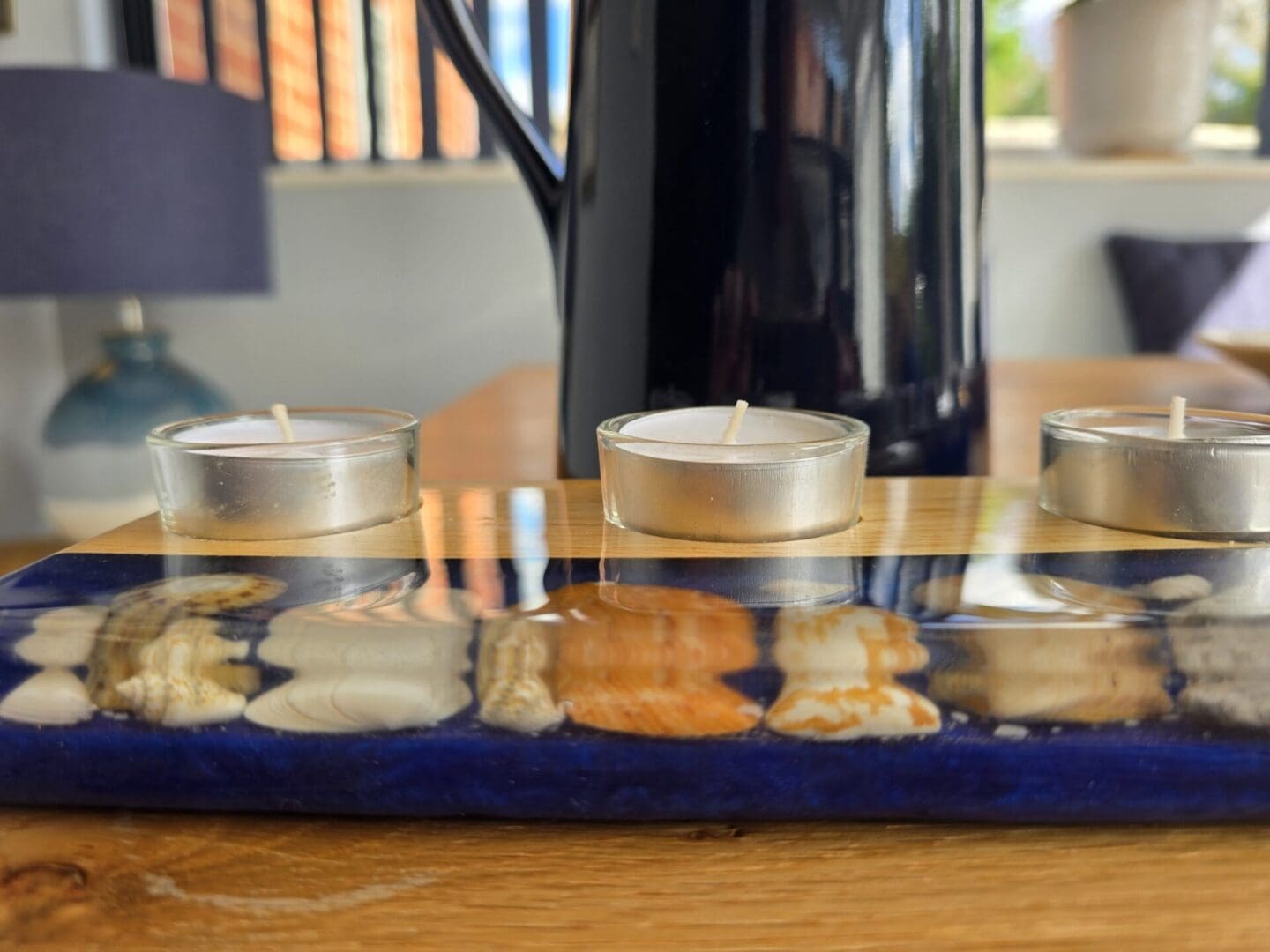 Oak & Ocean Resin Triple Tealight Holder - Image 3