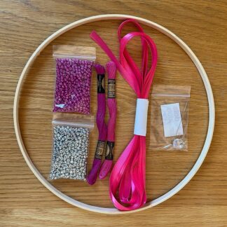 Make Your Own Beaded Dreamcatcher – DIY Kit with Hoop, Ribbon & Beads - Fuchsia Craft Kit