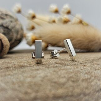 Handmade Sterling Silver Small Plain Drop Stud Earrings with Polished Finish