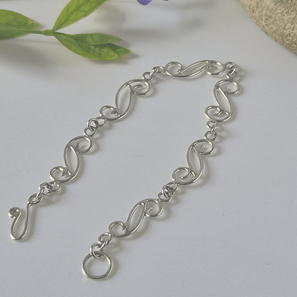 Sterling silver spiral bracelet.