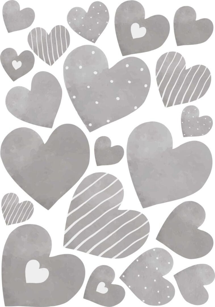 Coloured Heart Peel and Stick Fabric Wall Stickers - Image 7