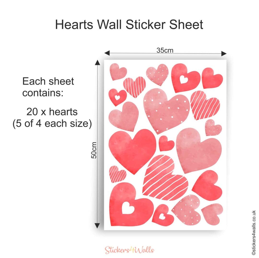 Coloured Heart Peel and Stick Fabric Wall Stickers - Image 8