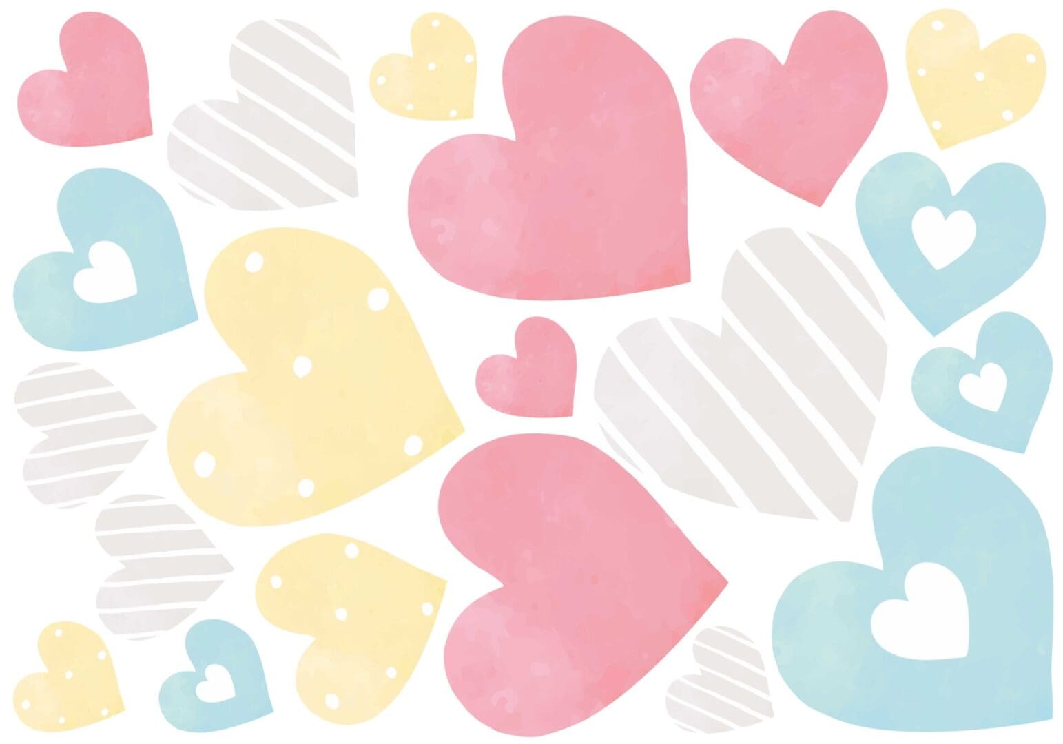 Coloured Heart Peel and Stick Fabric Wall Stickers - Image 5