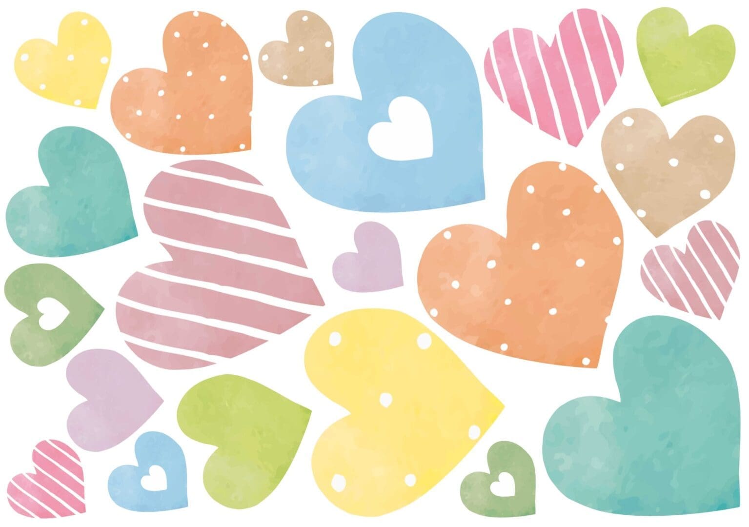 Coloured Heart Peel and Stick Fabric Wall Stickers - Image 6