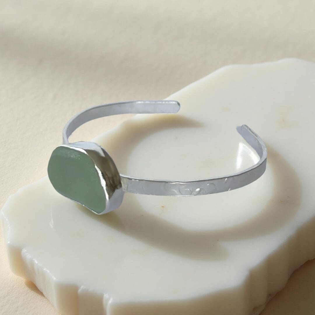 Sea Glass Silver Cuff - Image 7
