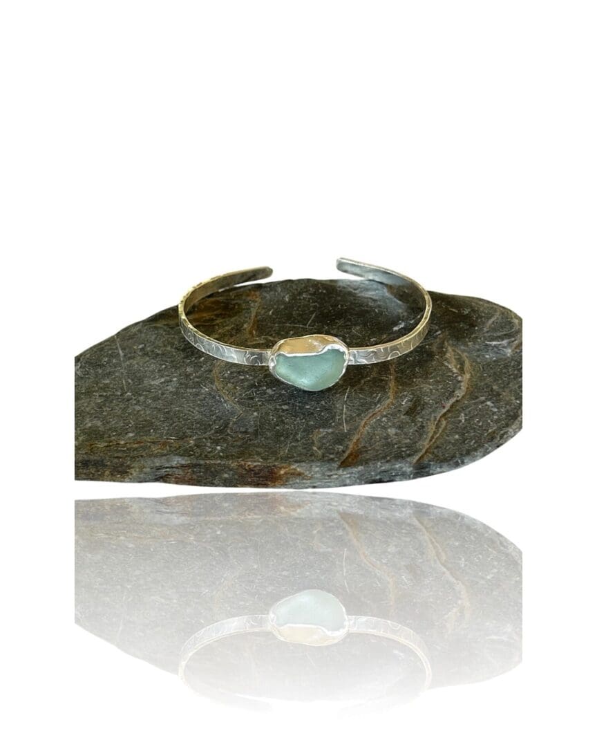 Sea Glass Silver Cuff - Image 4