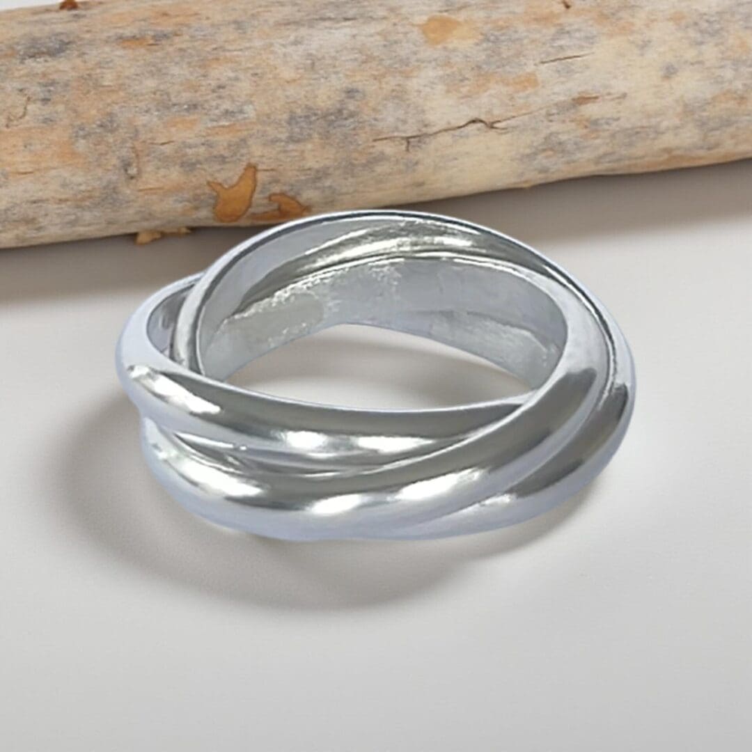 Silver Russian Interlocked Rings - Image 3