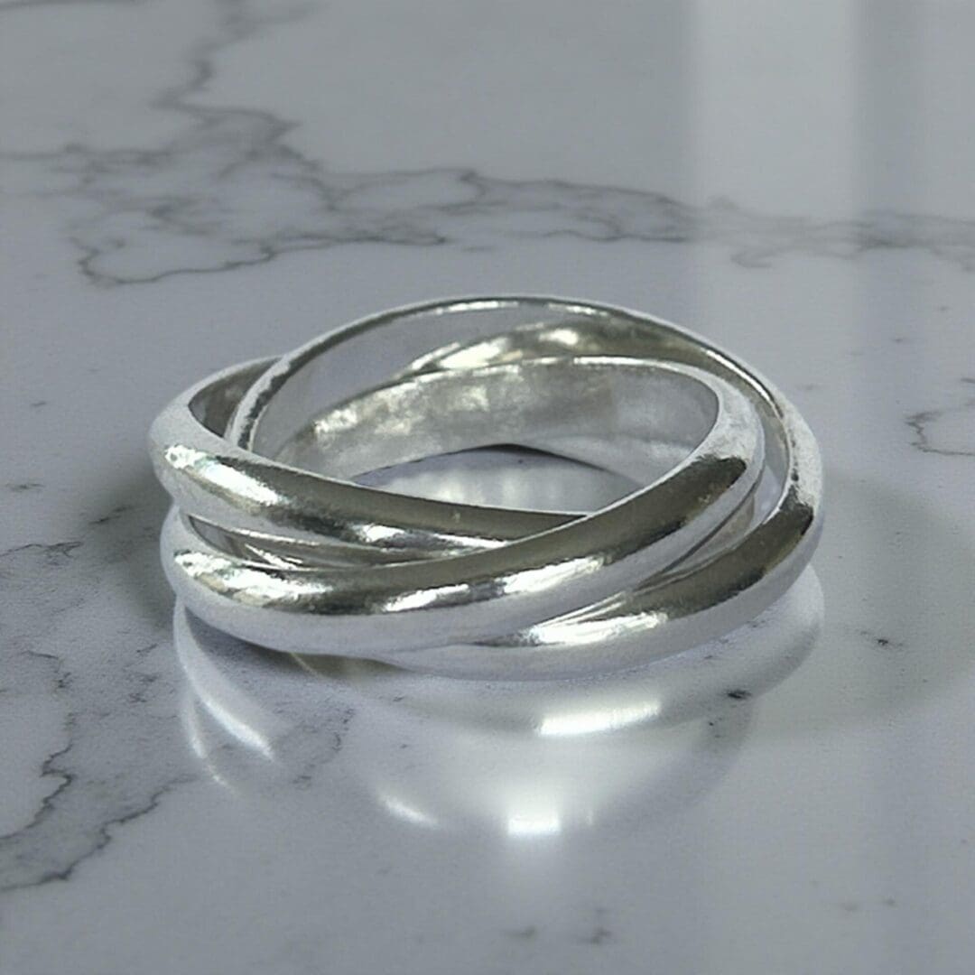 Silver Russian Interlocked Rings