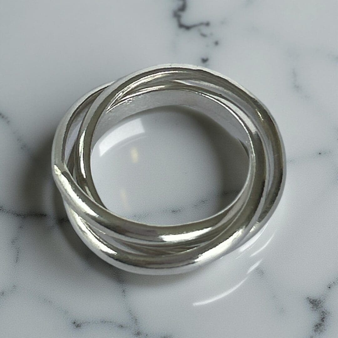 Silver Russian Interlocked Rings - Image 2