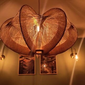 String lamp with filament bulb