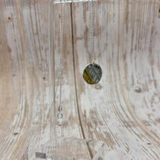 Fine Silver Round Pendant with 24k Gold Leaf