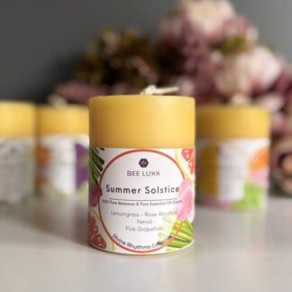Summer Solstice & Full Moon Candle | Pure Beeswax | Essential Oil Scent
